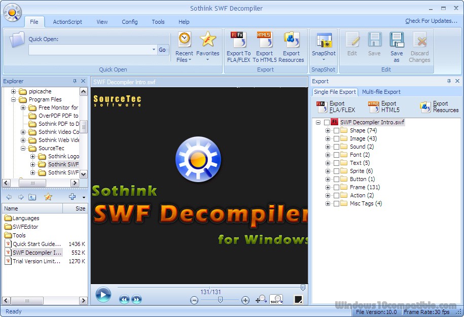 Sothink swf decompiler 7.4